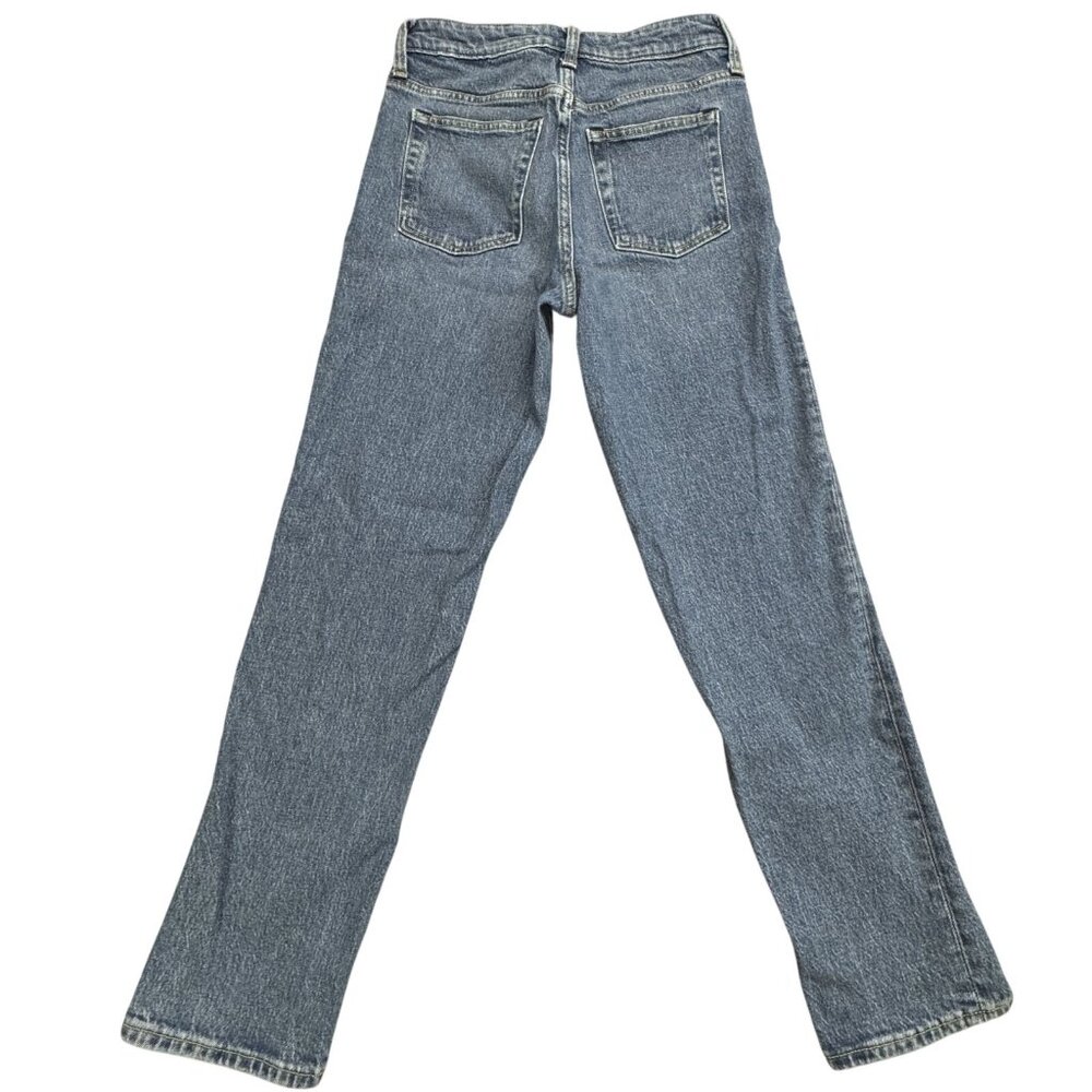 Free Assembly Womens Size 2 Blue Denim 90s Straight Jeans Mid Rise 5 Pockets - Picture 2 of 14